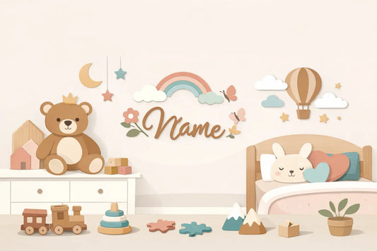 Gids voor naamwanddecoratie in de kinderkamer
