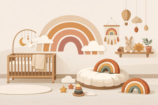 Babykamer decoratie met regenboog kiezen